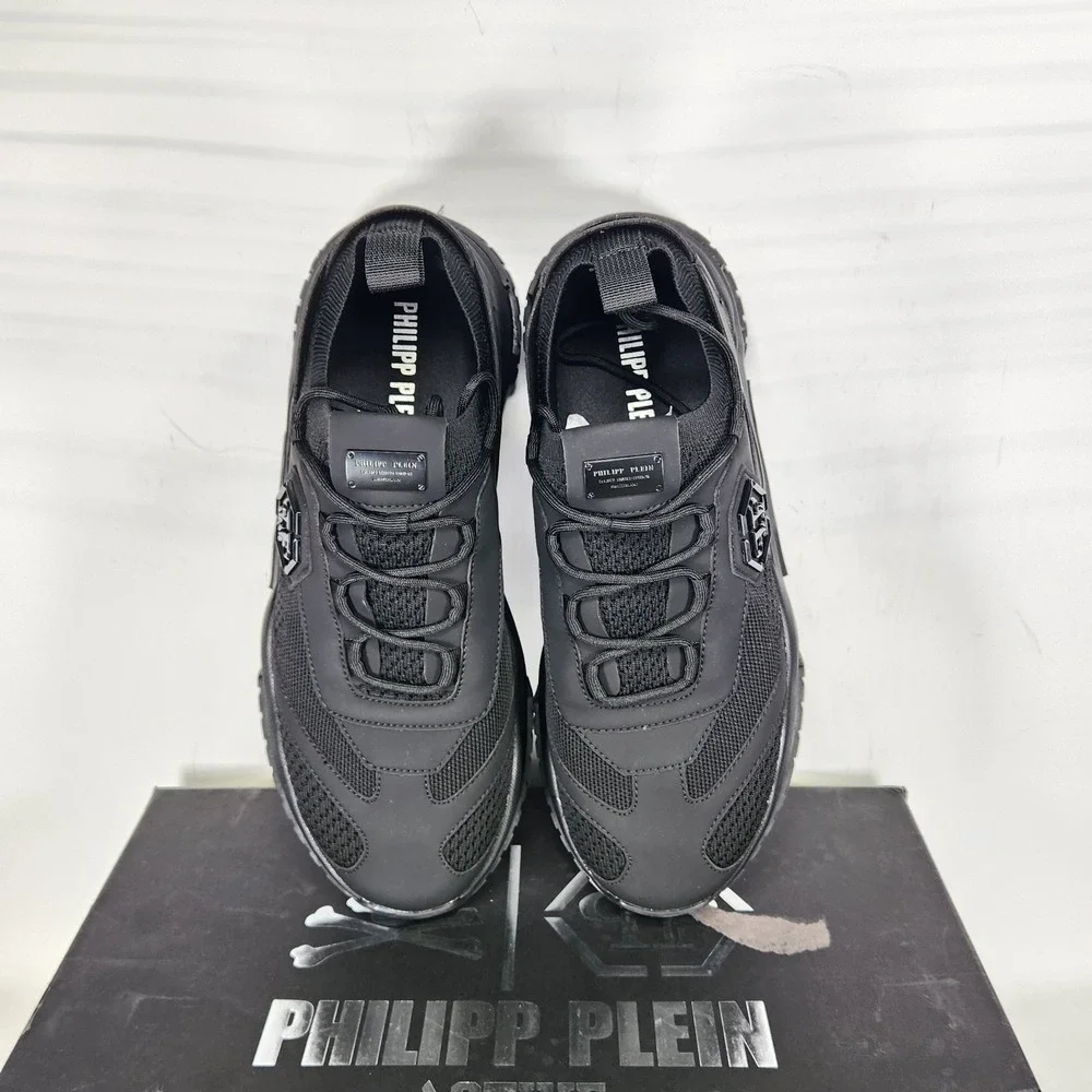 Philipp Plein Trainer Sneakers Mens Size 9 Black Predator Active USC0399